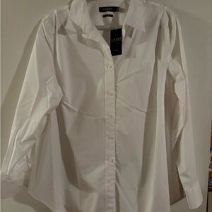 Lauren Ralph Lauren White Button Down Shirt